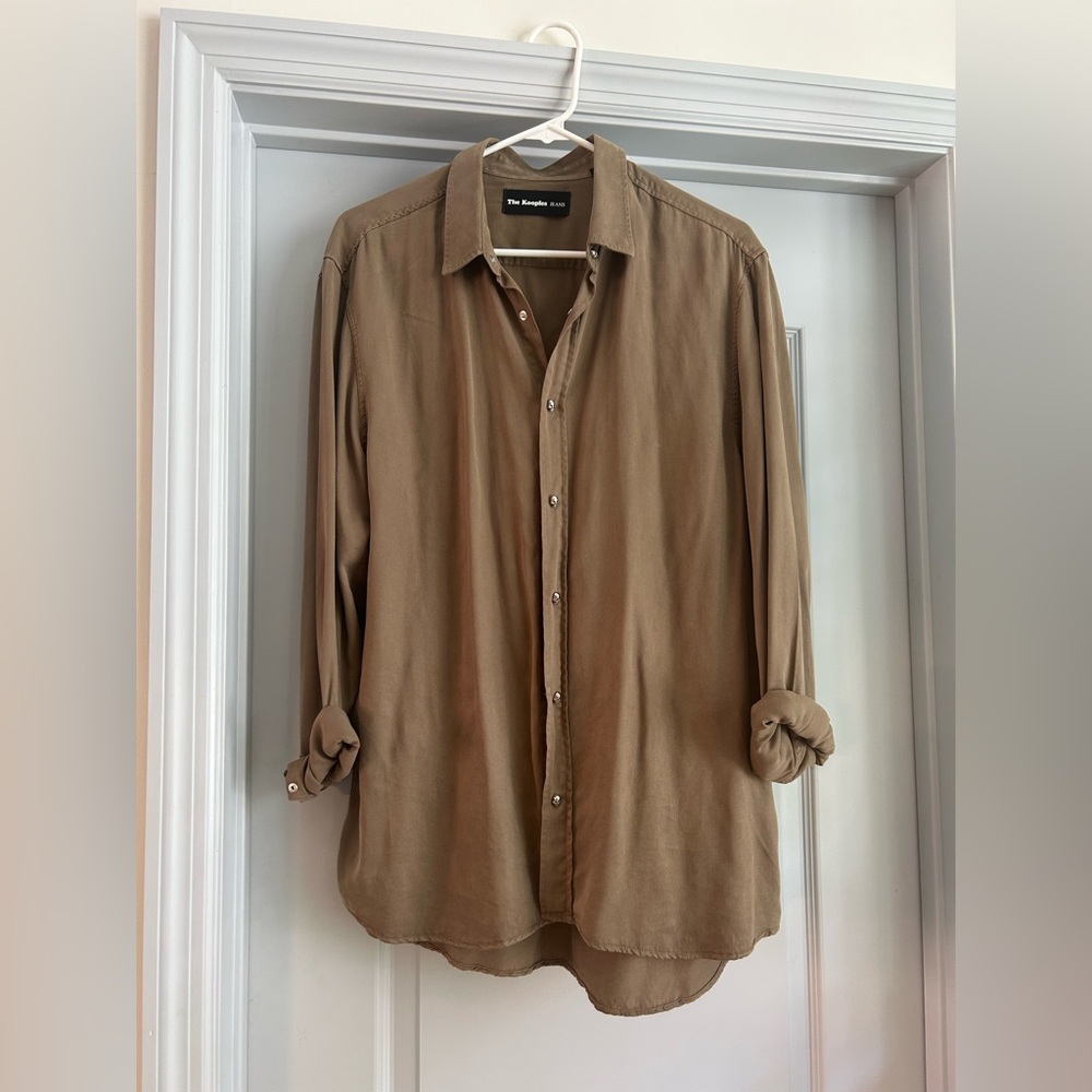 The Kooples Men's Tan Button Down Fitted Shirt